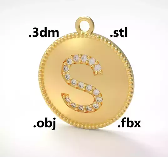 Model 183 Alphabets Necklace  The Letter S Necklace Camber 3D print model