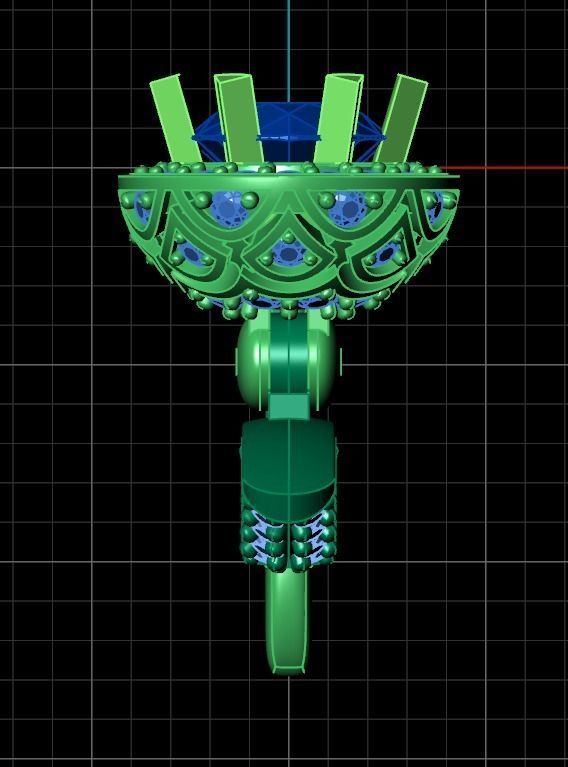 earrings with diamonds 3D print model_21