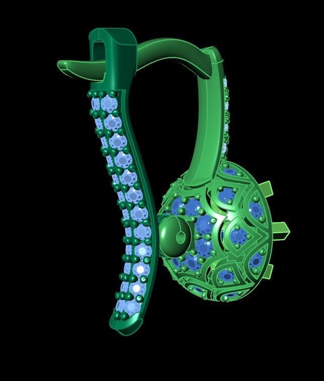 earrings with diamonds 3D print model_26