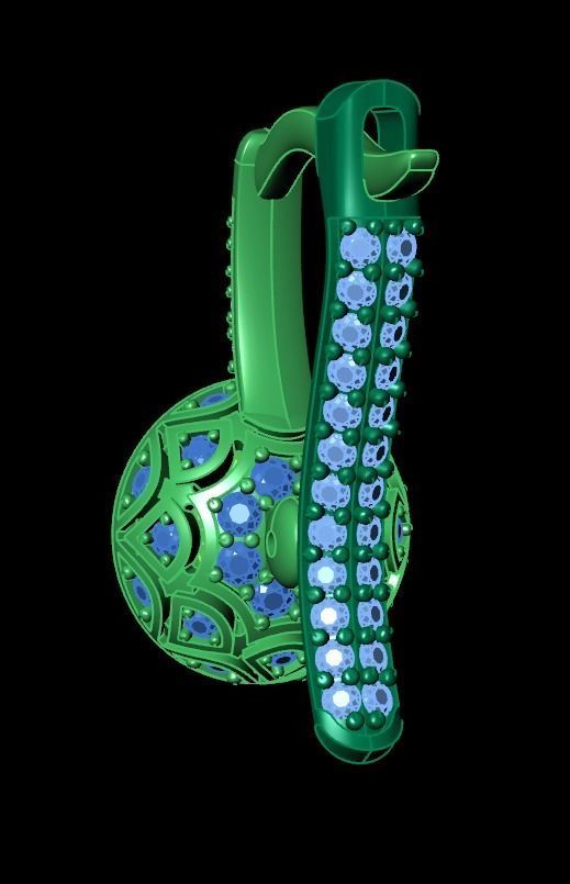 earrings with diamonds 3D print model_25