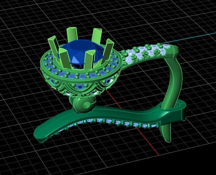 earrings with diamonds 3D print model_22