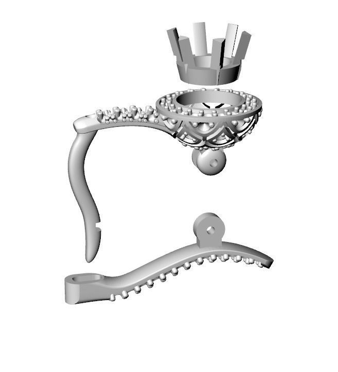 earrings with diamonds 3D print model_10