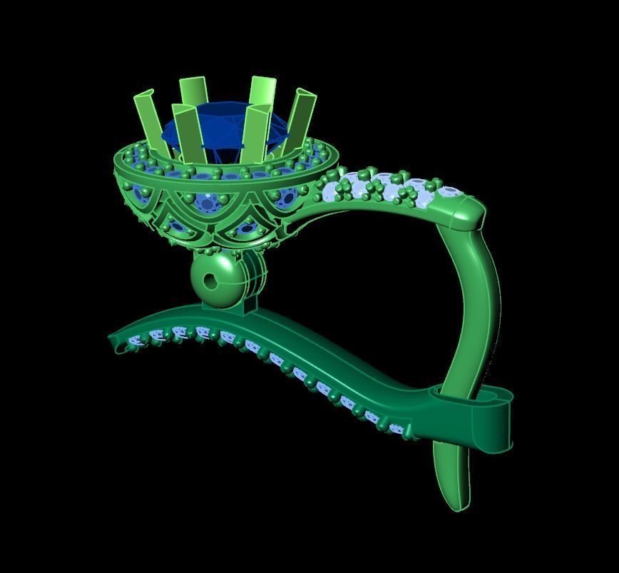 earrings with diamonds 3D print model_23