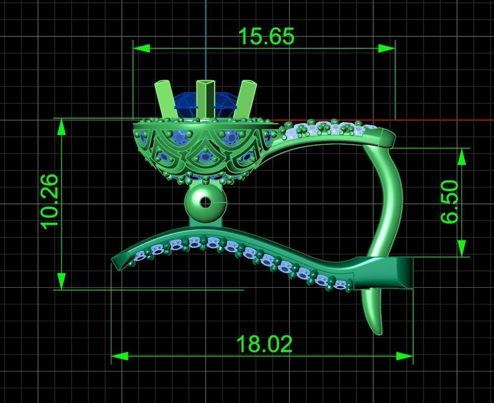 earrings with diamonds 3D print model_8