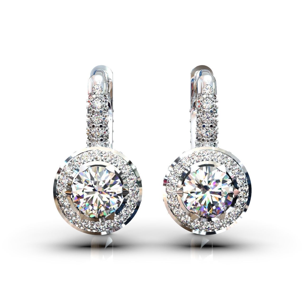 earrings with diamonds 3D print model_1