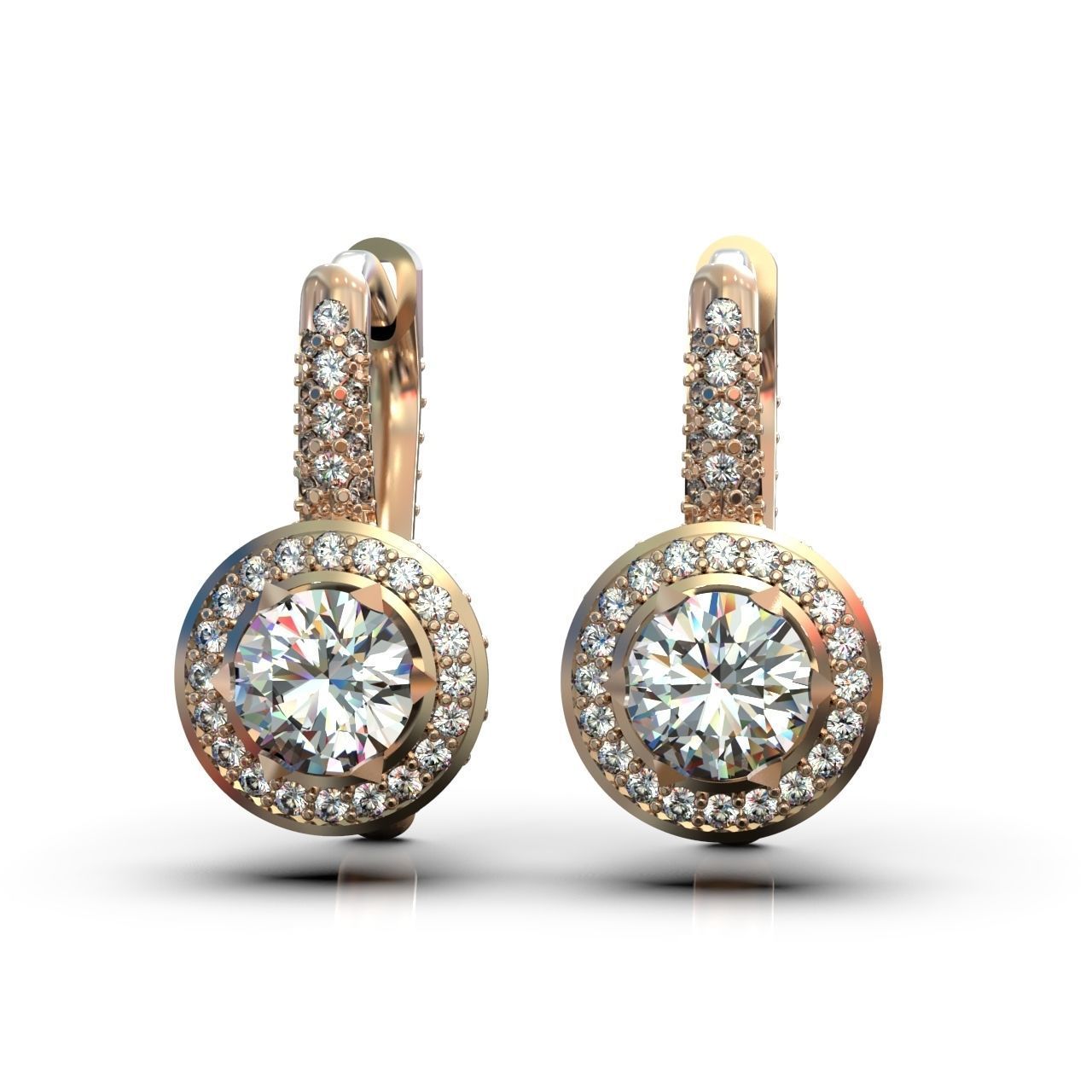earrings with diamonds 3D print model_17