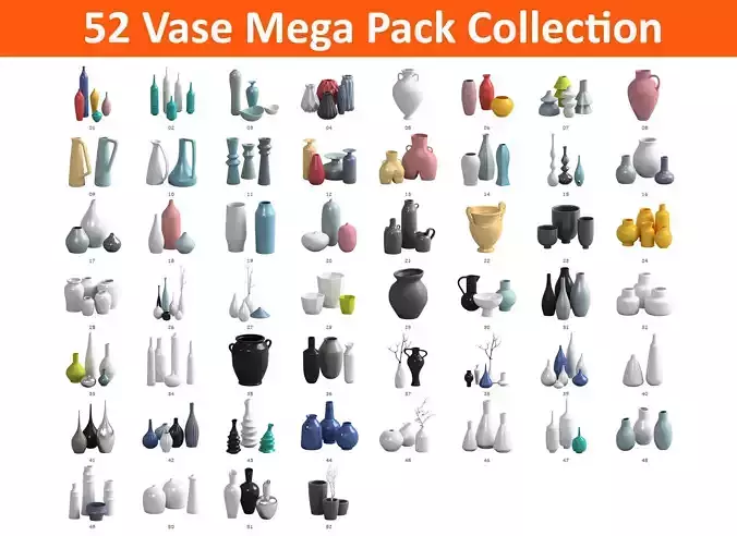 52 Vase Mega Pack Collection 