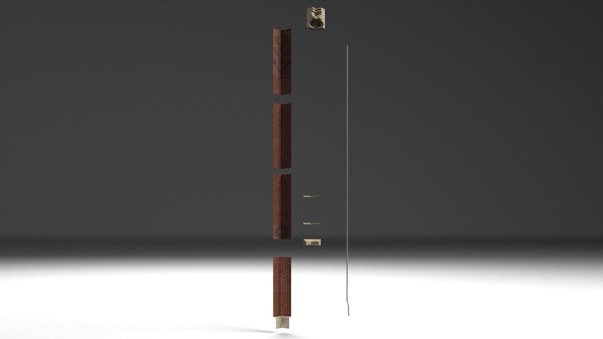 Modular Historicism tenement house  public utility building Low-poly 3D model_8