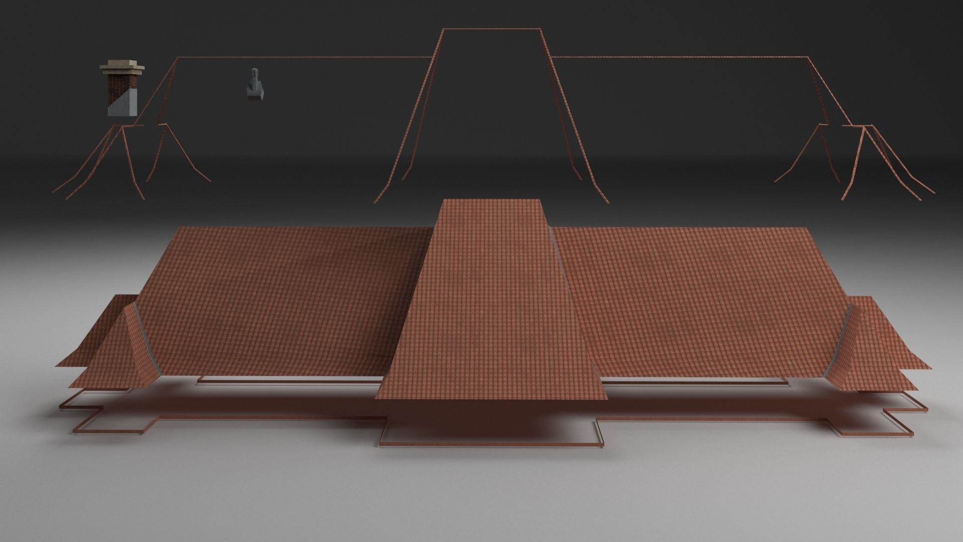 Modular Historicism tenement house  public utility building Low-poly 3D model_6