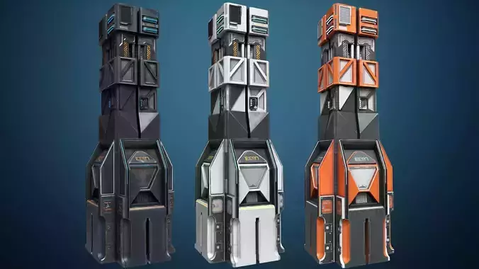 Sci-fi Machine Low-poly 3D model
