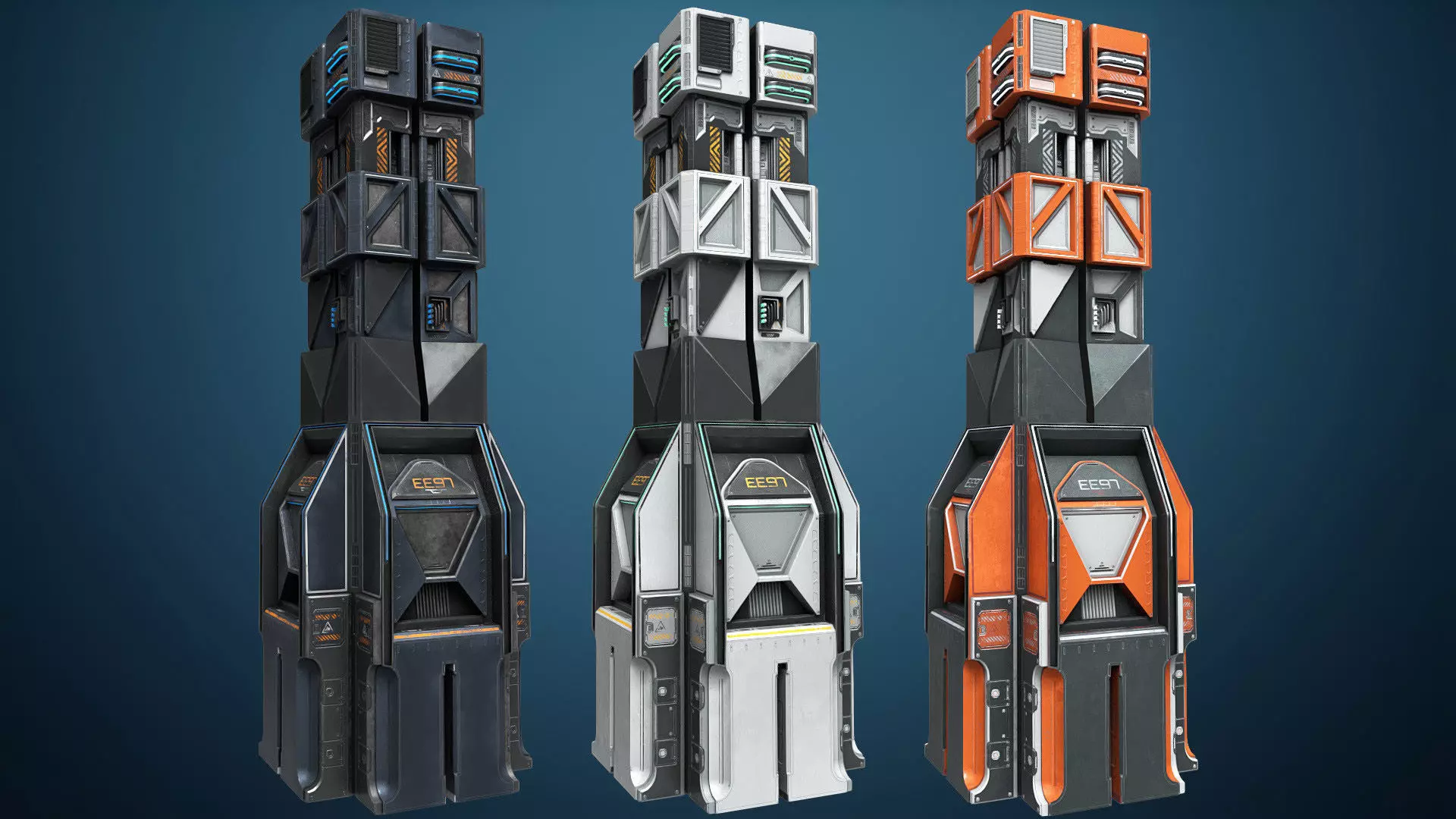 Sci-fi Machine Low-poly 3D model_0