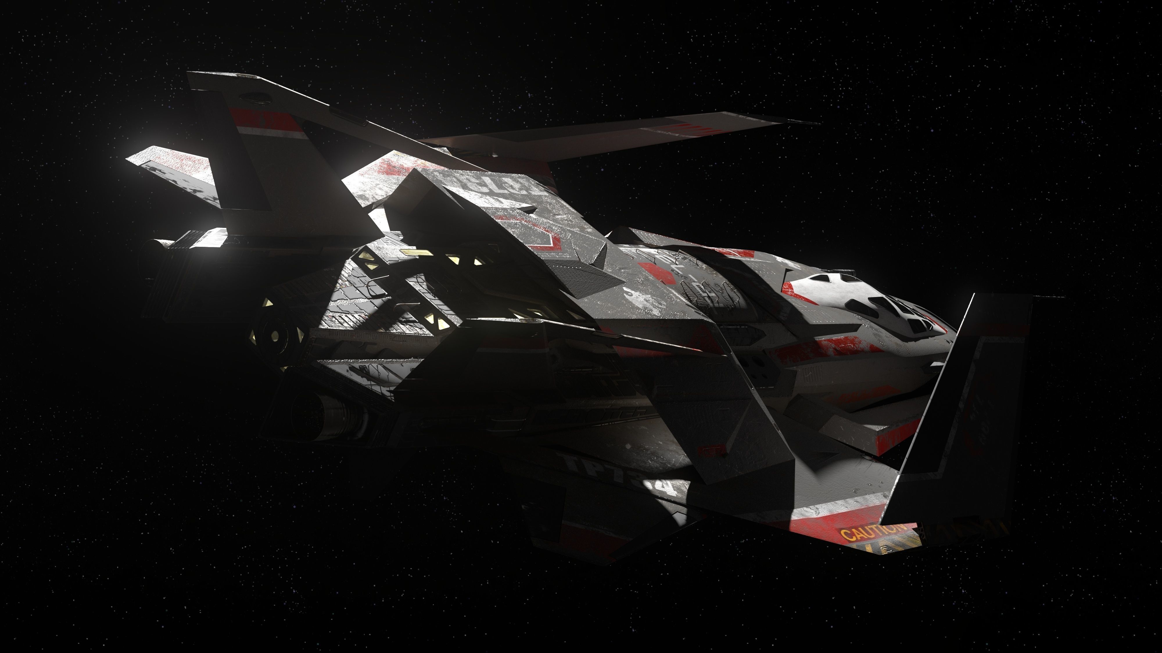 Spaceship - Original Design Low-poly 3D model_2