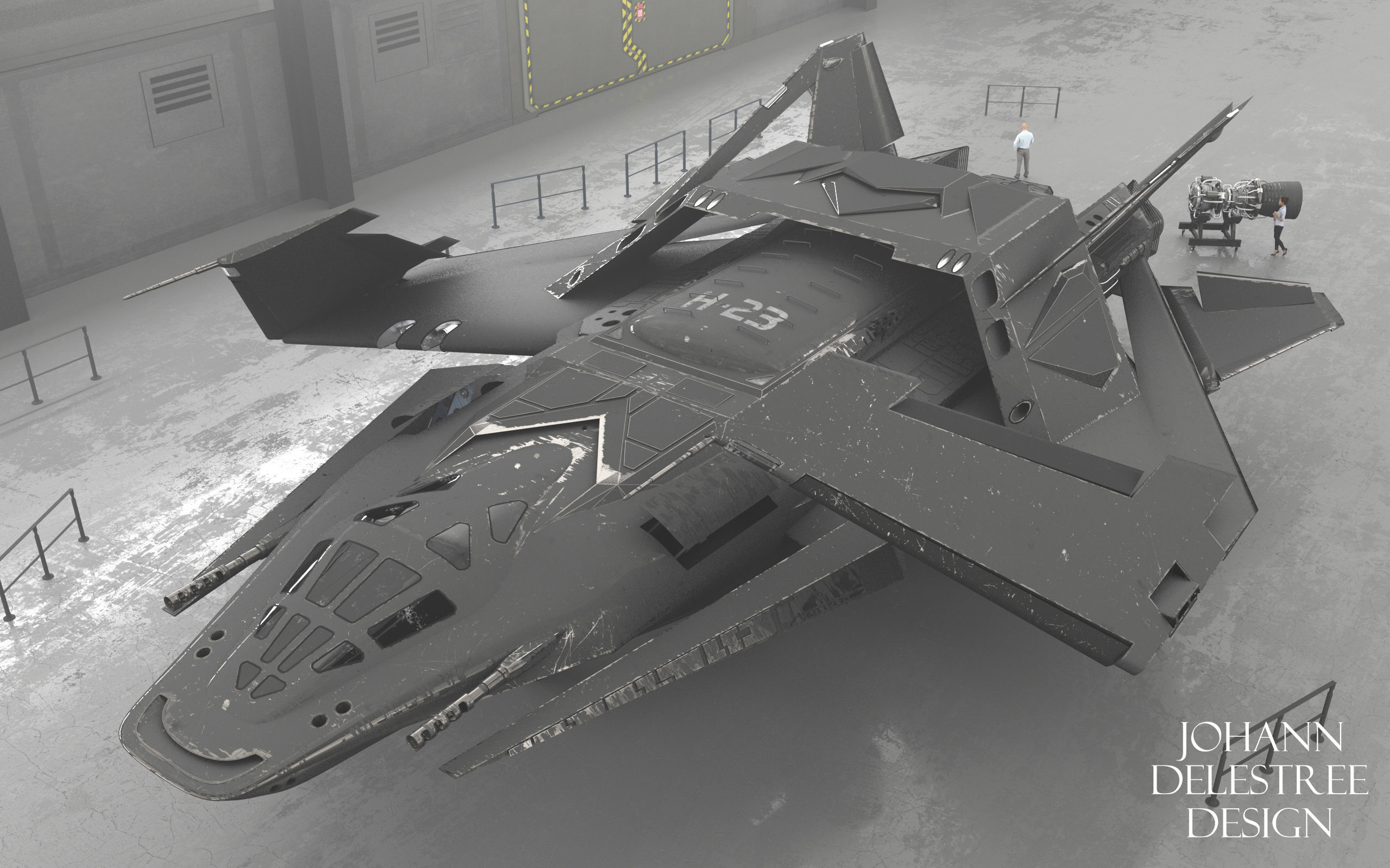 Spaceship - Original Design Low-poly 3D model_10