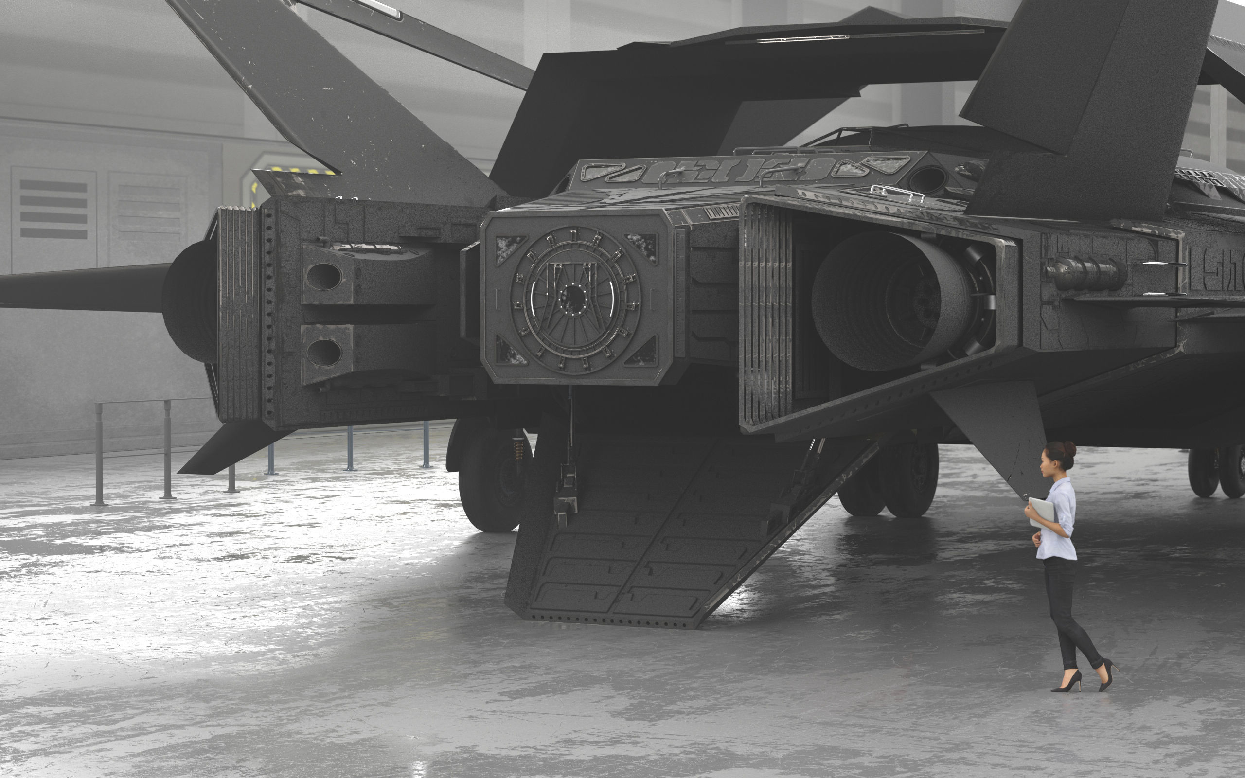 Spaceship - Original Design Low-poly 3D model_4