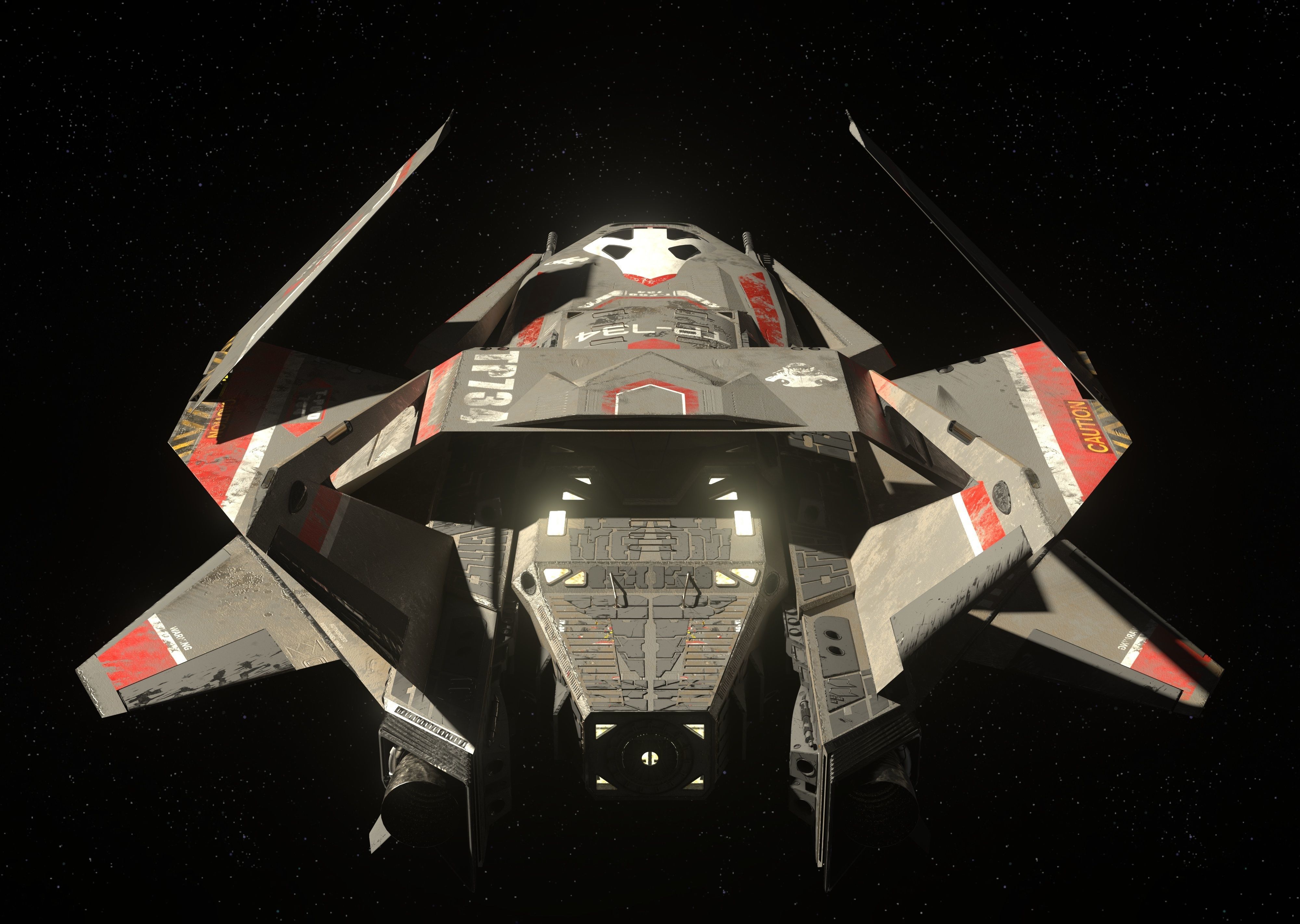 Spaceship - Original Design Low-poly 3D model_1