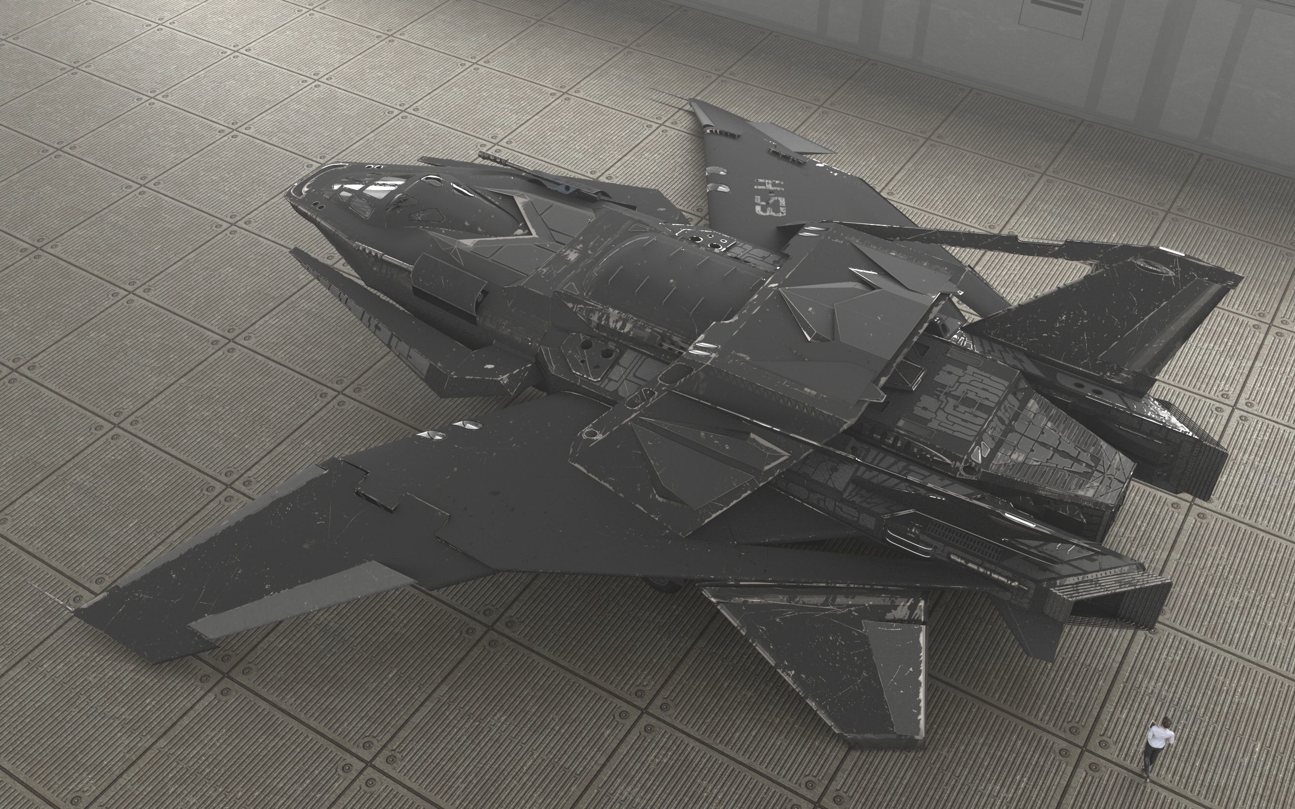 Spaceship - Original Design Low-poly 3D model_11