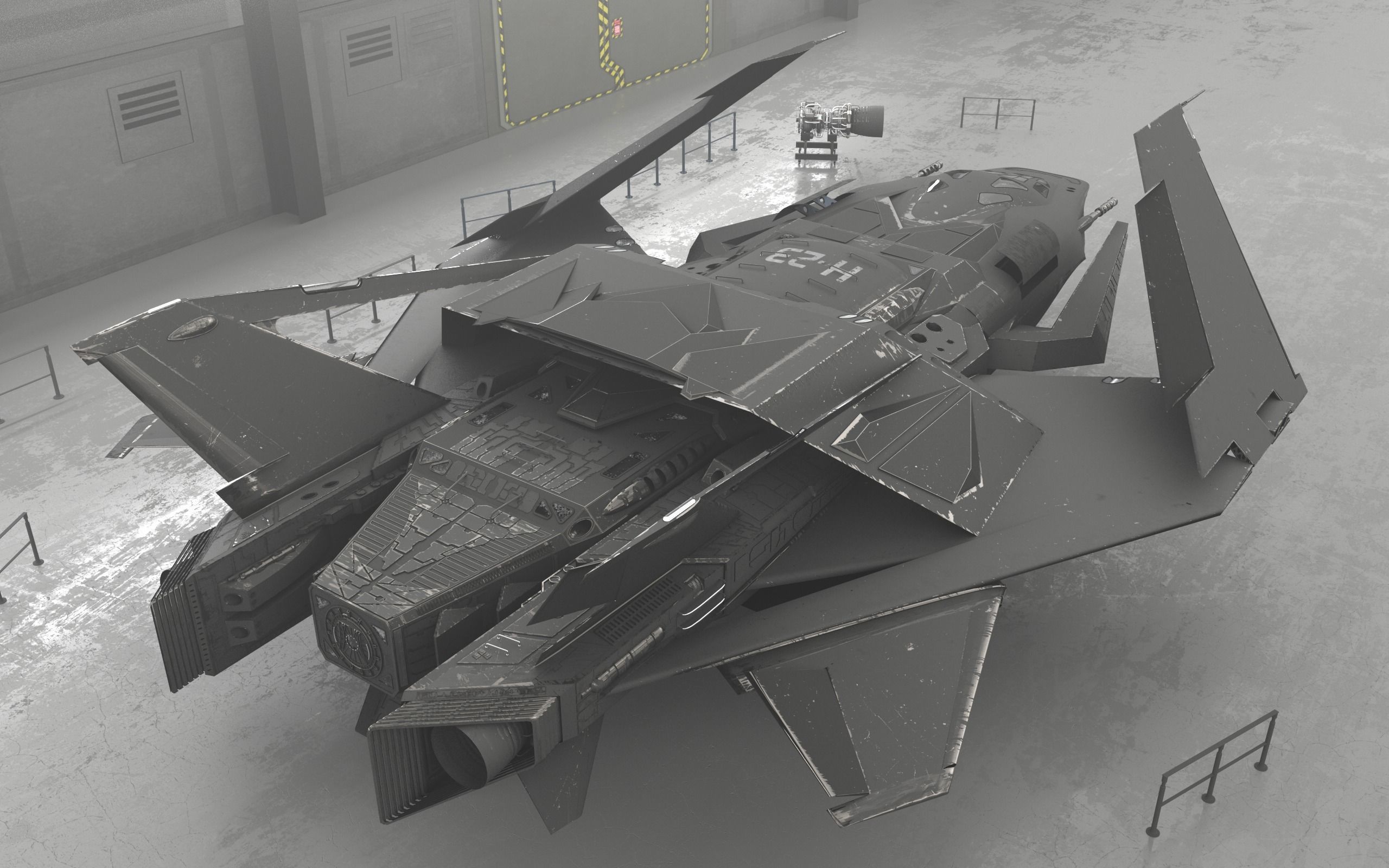 Spaceship - Original Design Low-poly 3D model_3