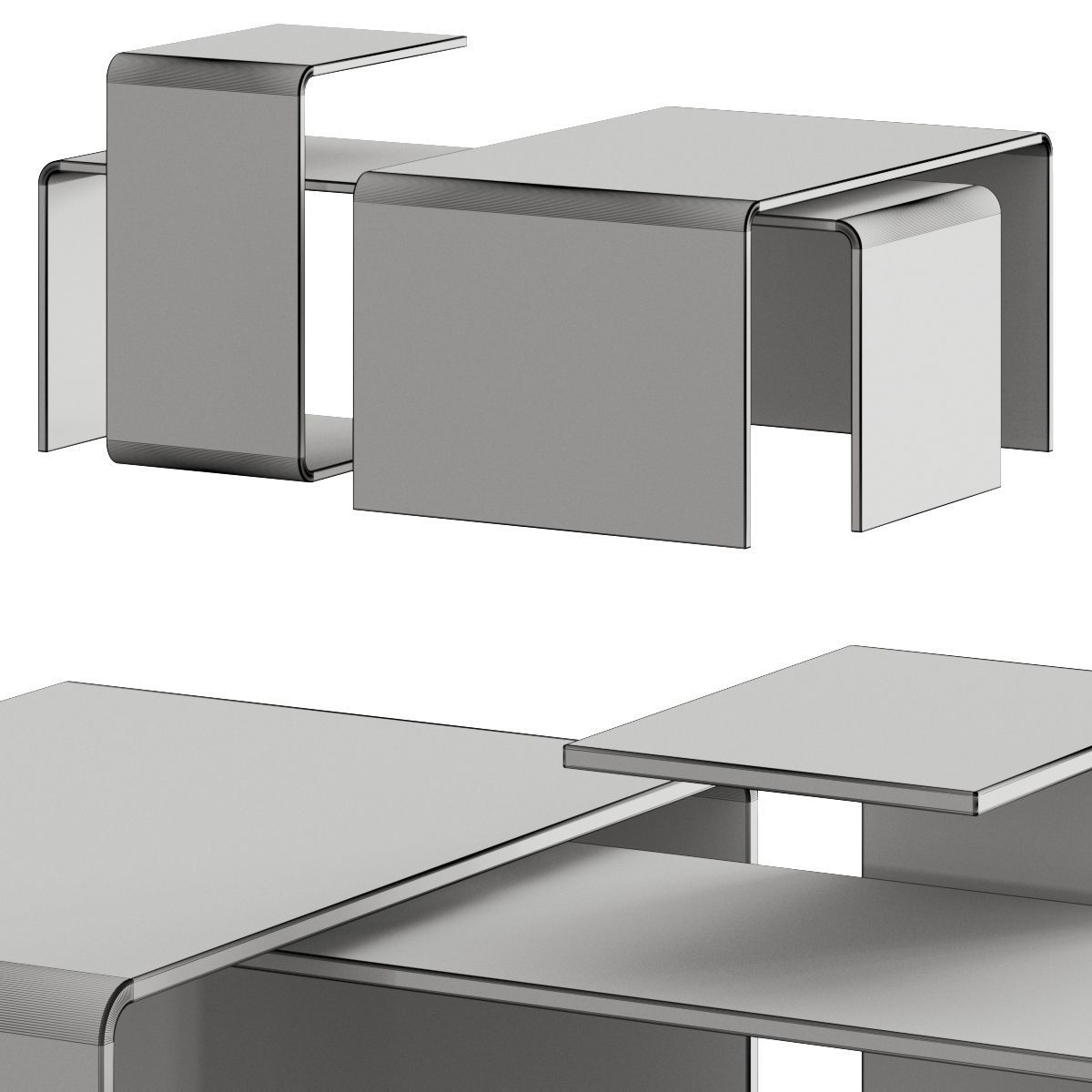 Gravelli Trio Coffee Tables 3D model_1