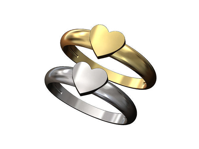 Dome heart ring 3D print model