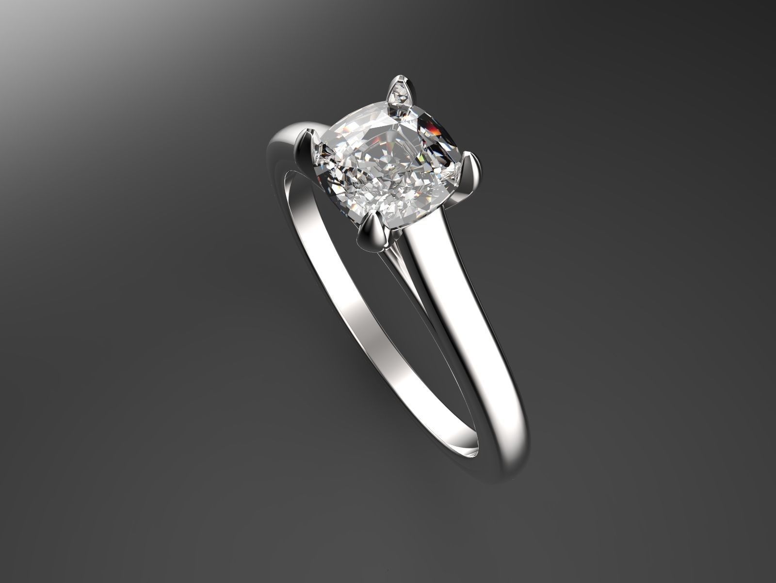 Ring Solitare shape 3D print model_1