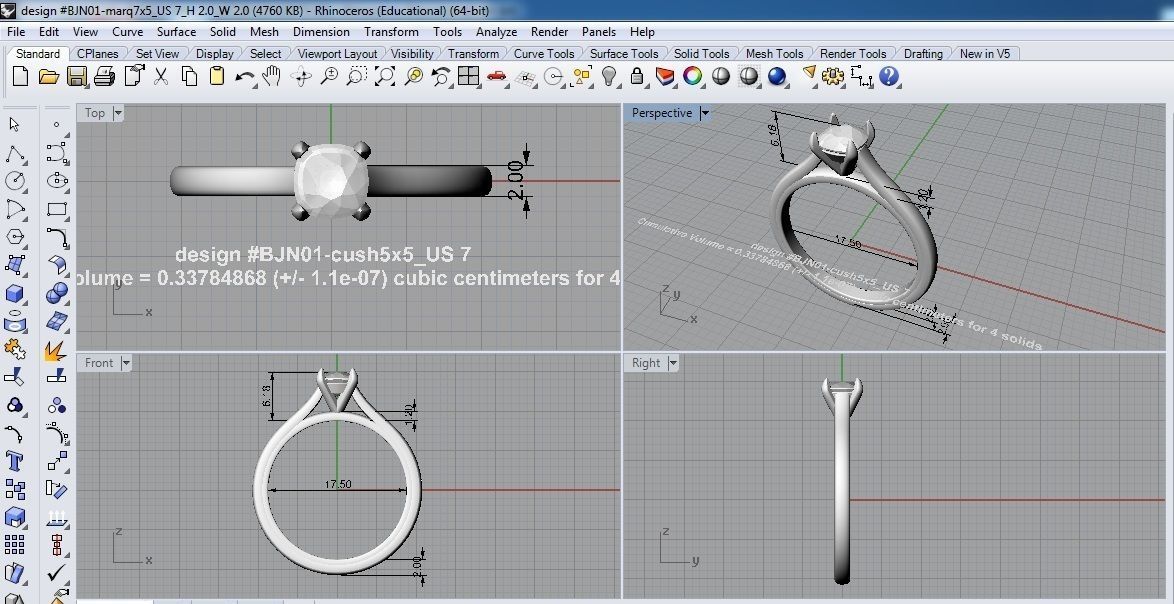 Ring Solitare shape 3D print model_8