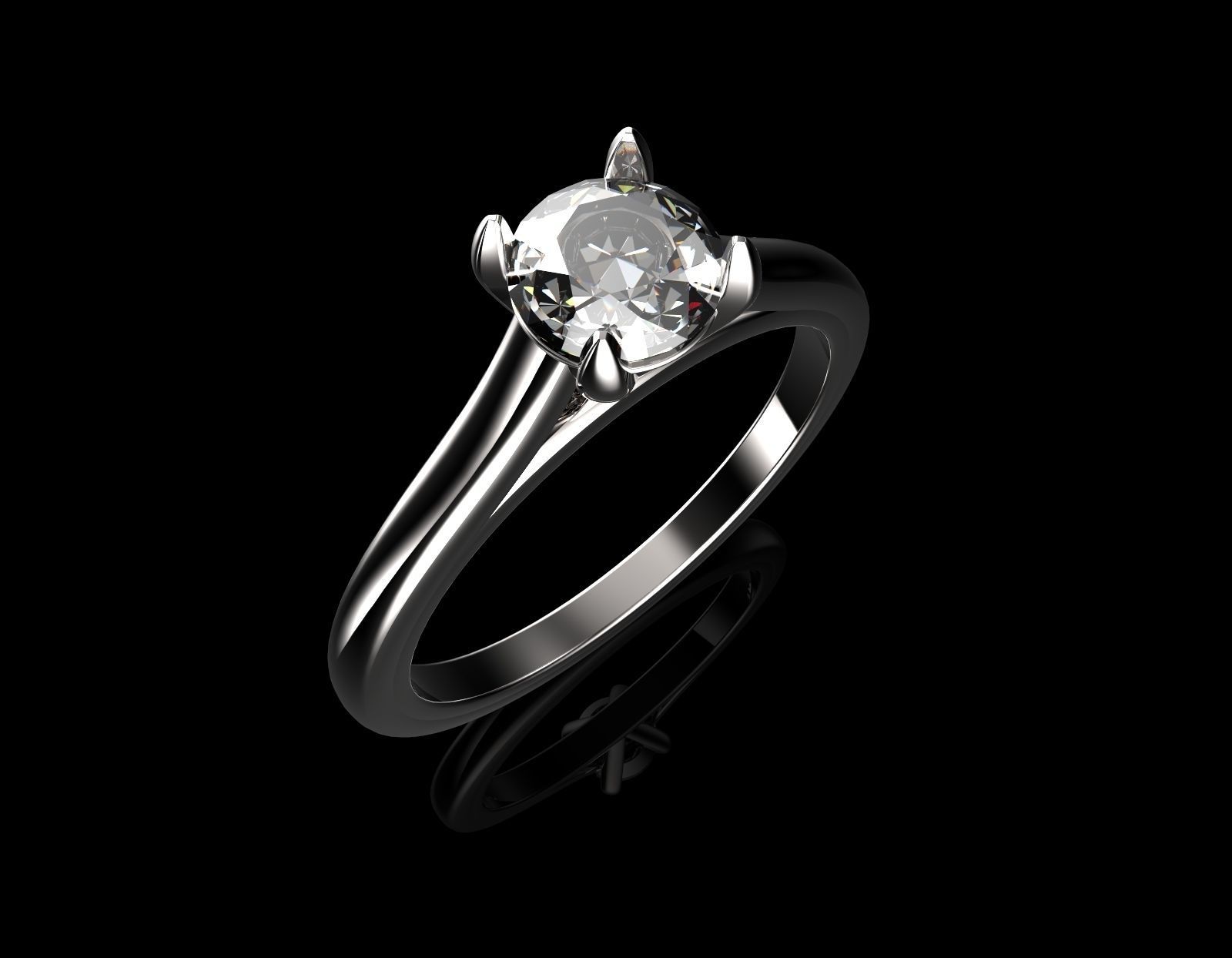 Ring Solitare shape 3D print model_5