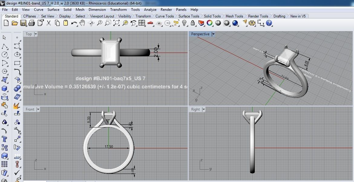 Ring Solitare shape 3D print model_12