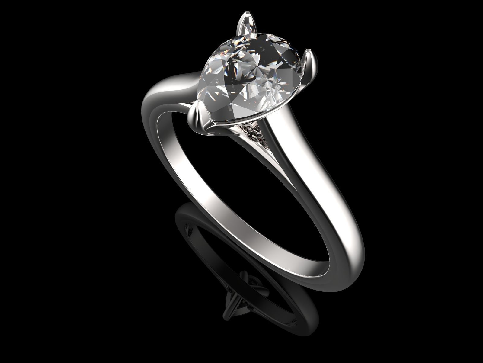 Ring Solitare shape 3D print model_4