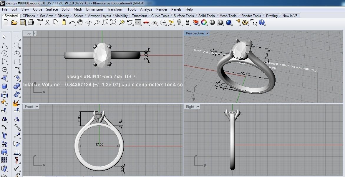 Ring Solitare shape 3D print model_11