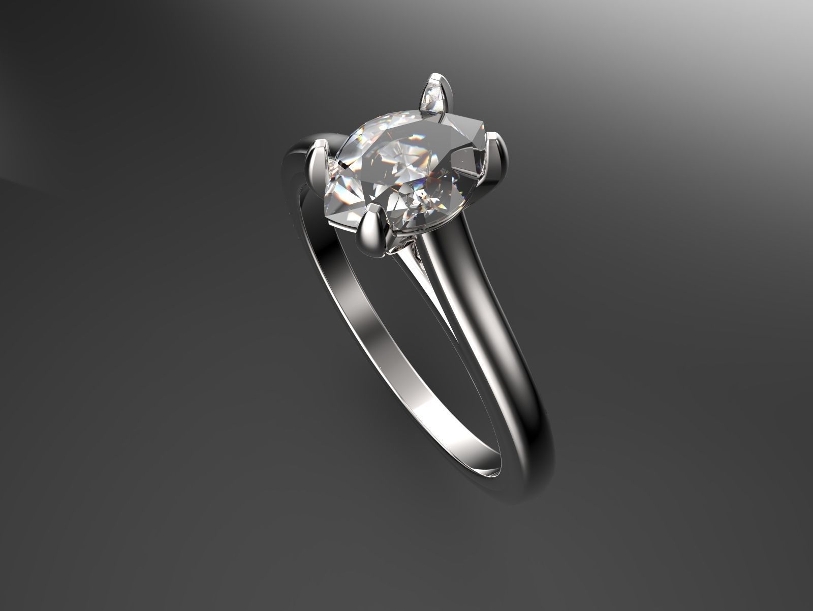 Ring Solitare shape 3D print model_2