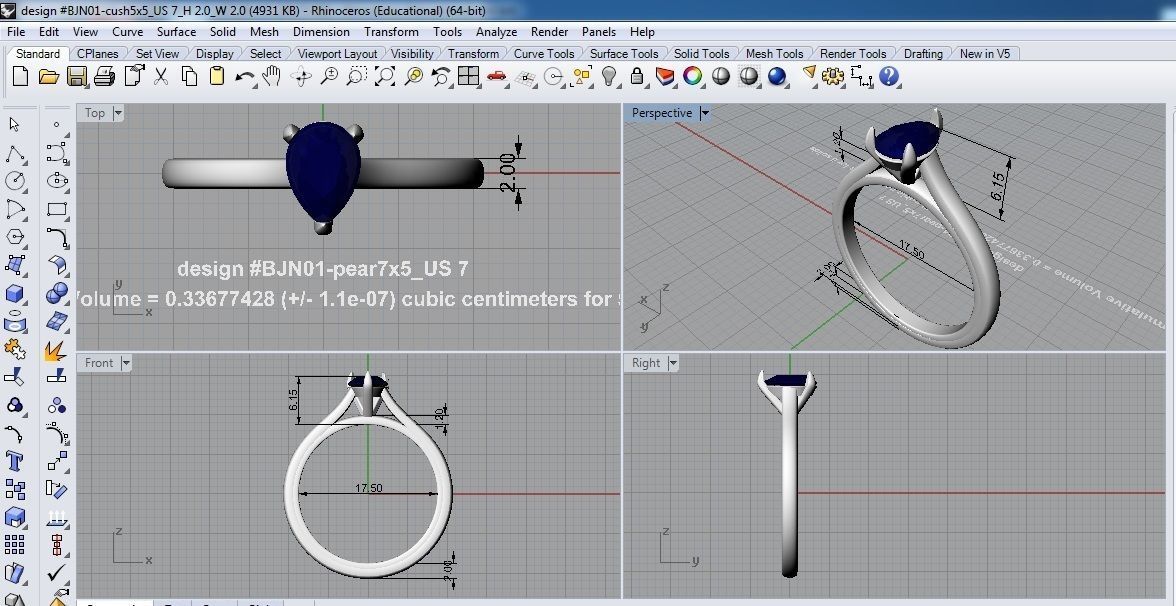 Ring Solitare shape 3D print model_9