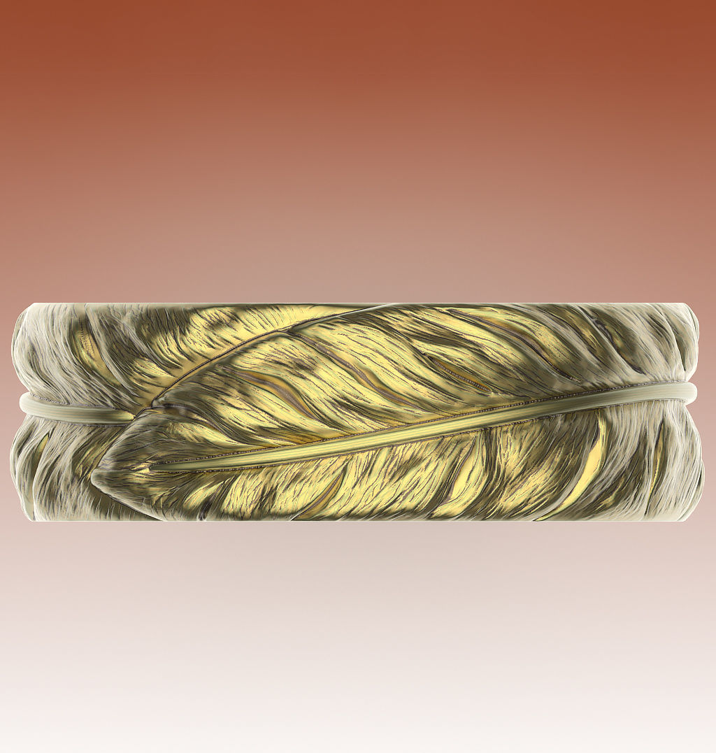 Ring Feathers 3D print model_1