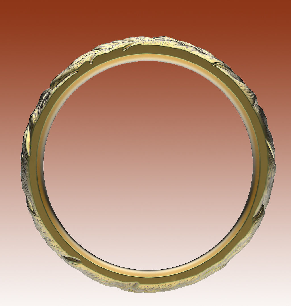 Ring Feathers 3D print model_6