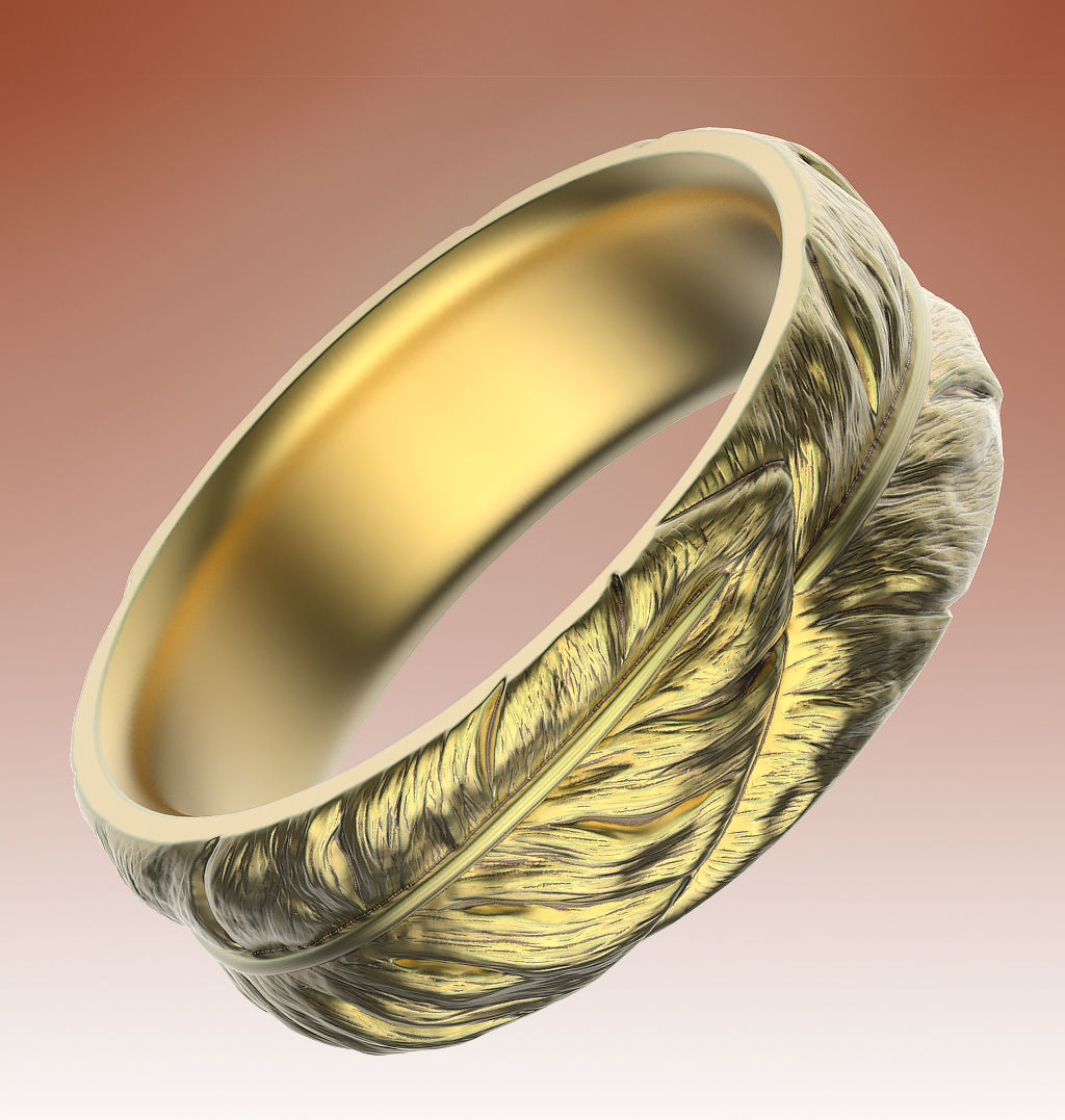 Ring Feathers 3D print model_7