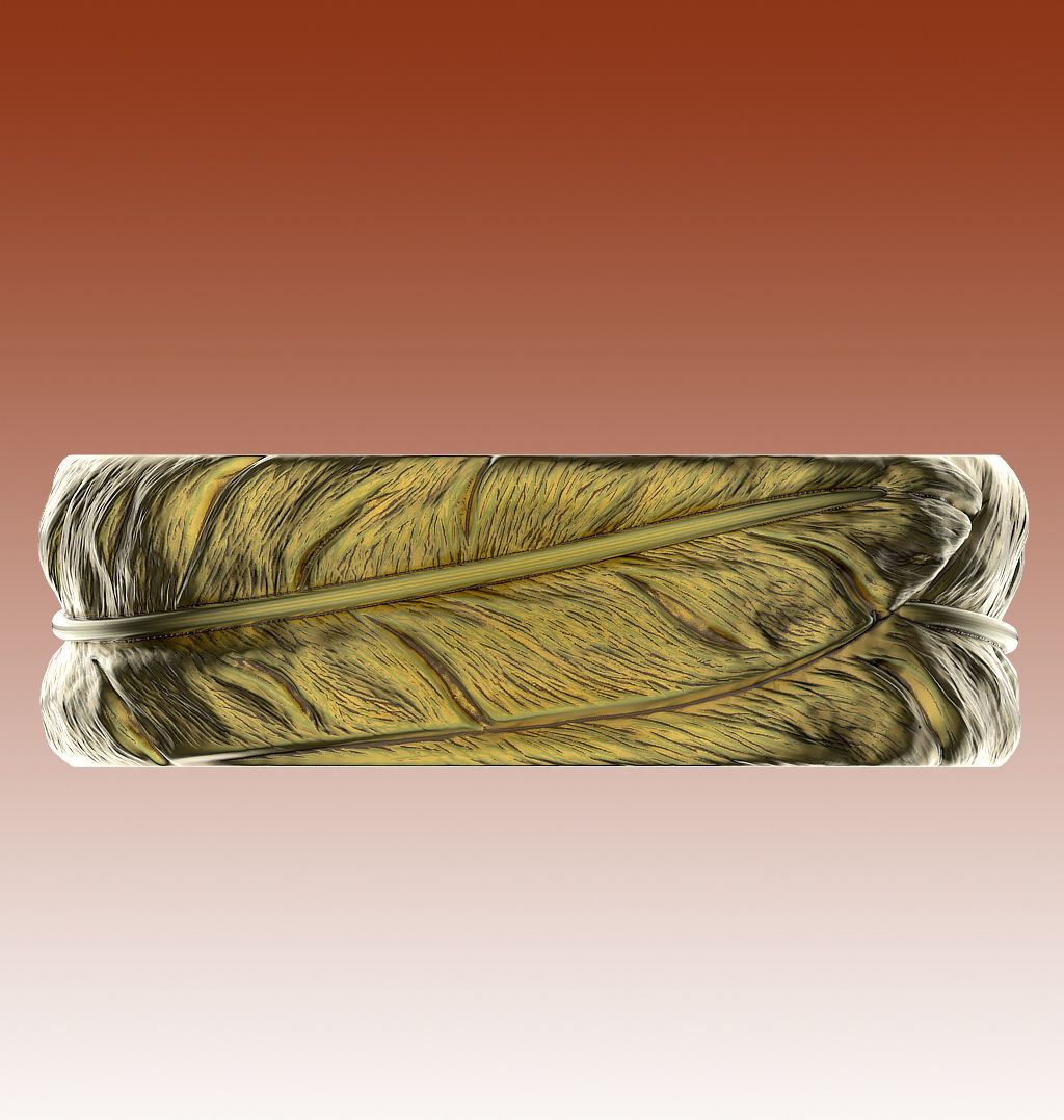 Ring Feathers 3D print model_3