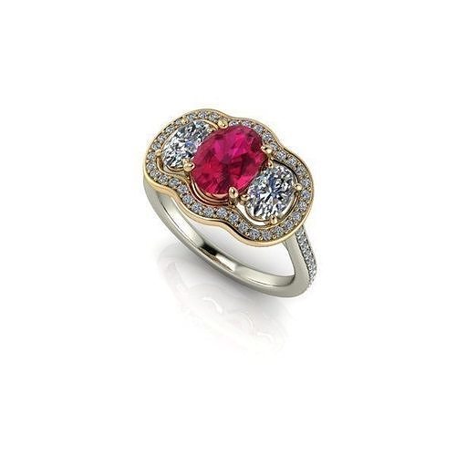 CJCH2 Ladies womans womens diamond ruby emerald Rings 3D print model