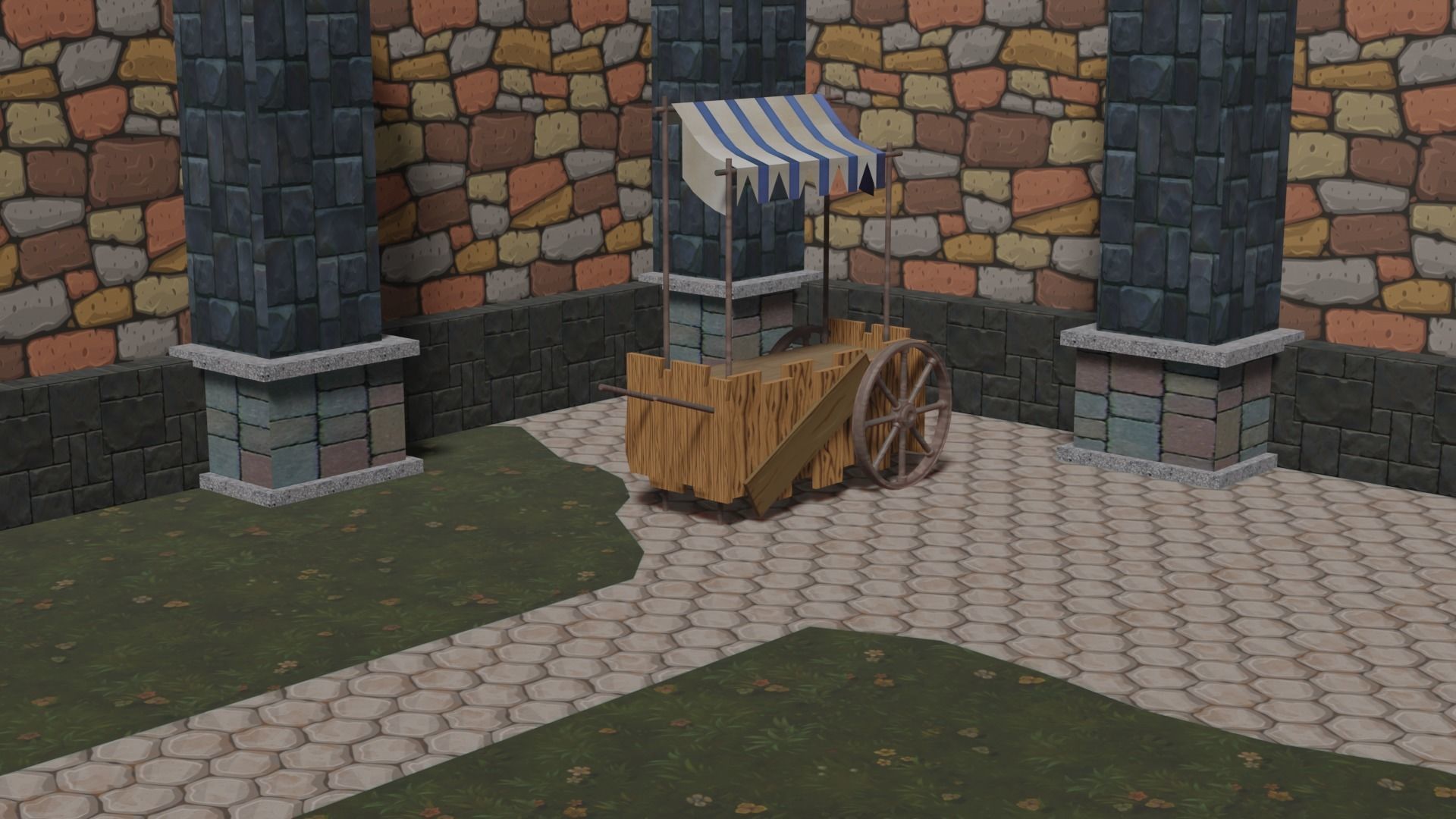 Medieval Stand Market  3D model_6