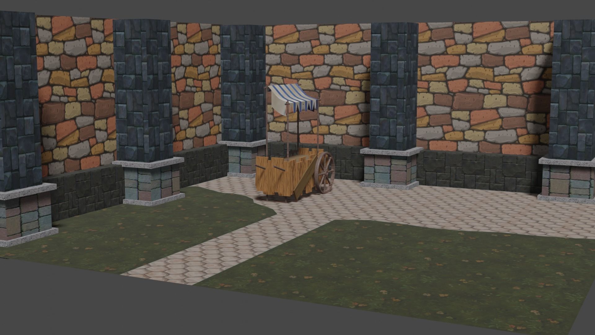 Medieval Stand Market  3D model_7