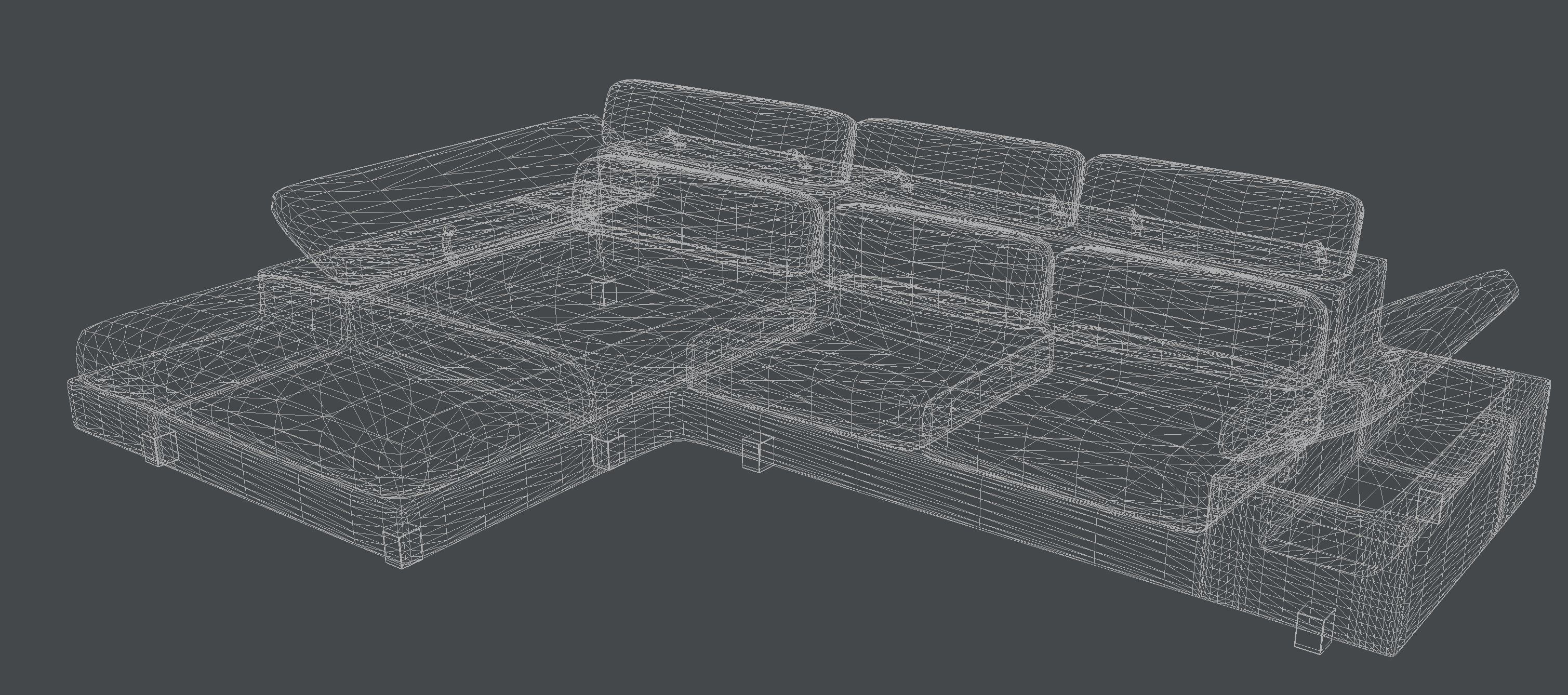 Fabric Sofa Free 3D model_7