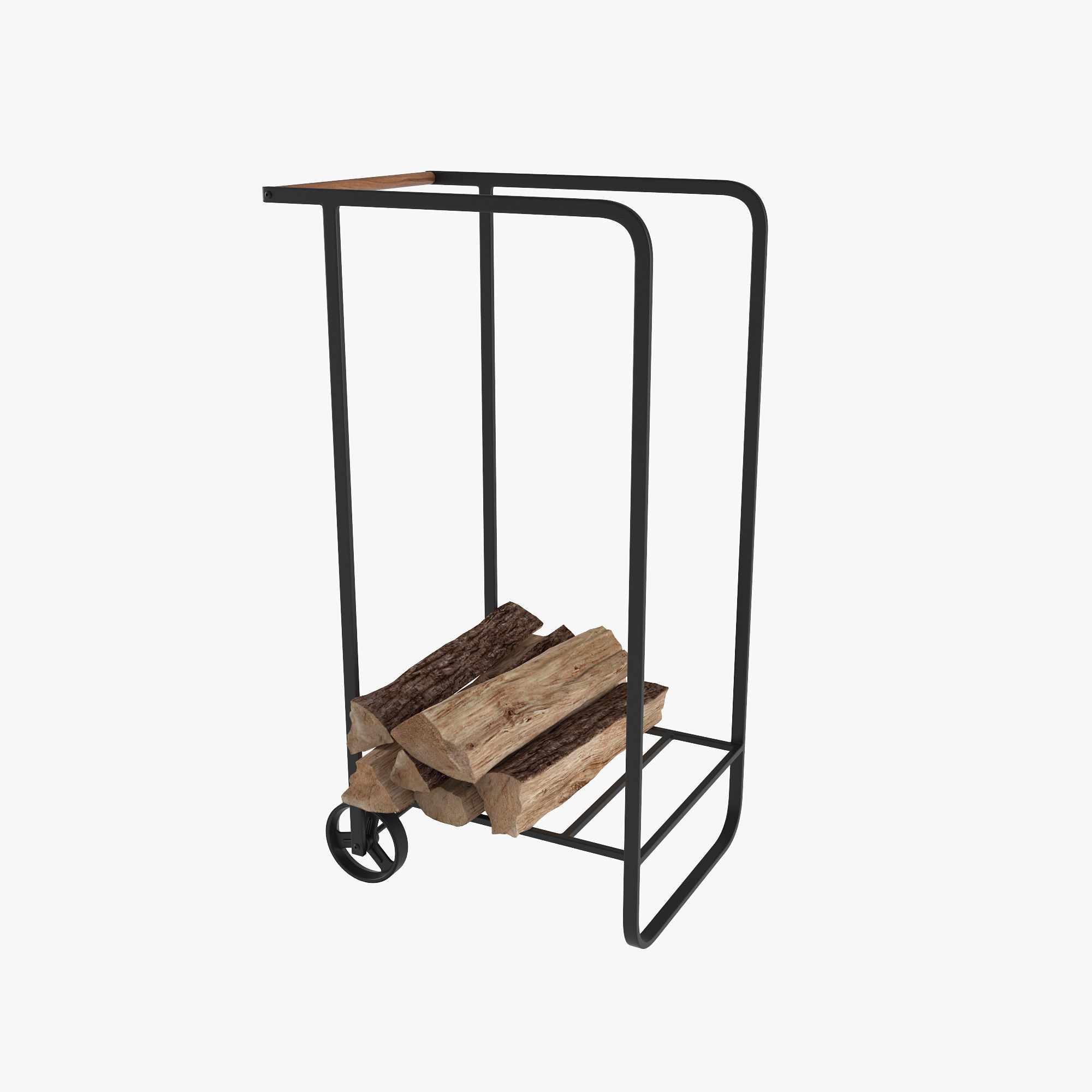 Firewood cart 3D model_0