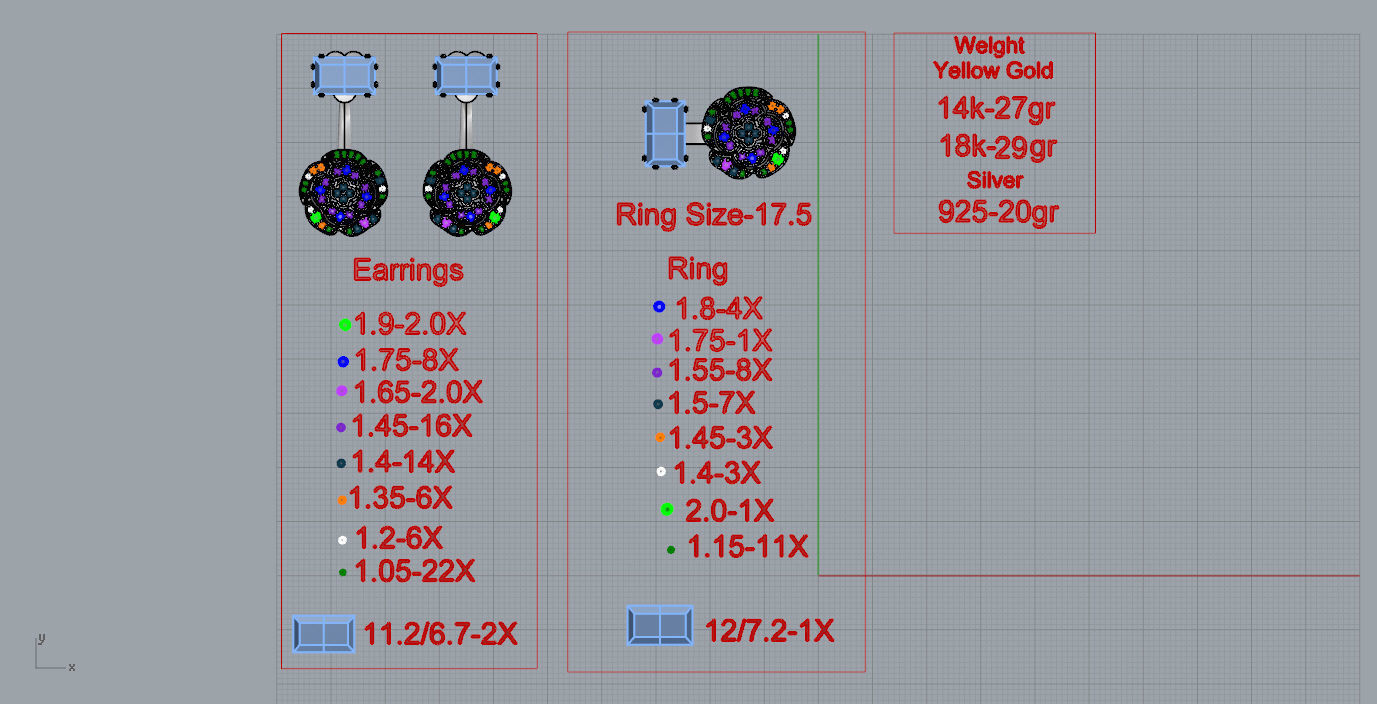 Ring and Earrings  3D print model_11