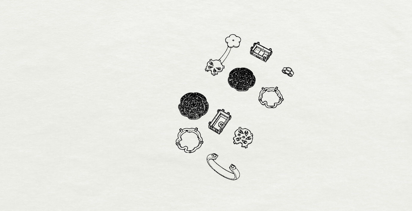 Ring and Earrings  3D print model_19