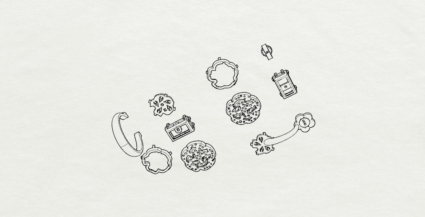 Ring and Earrings  3D print model_20