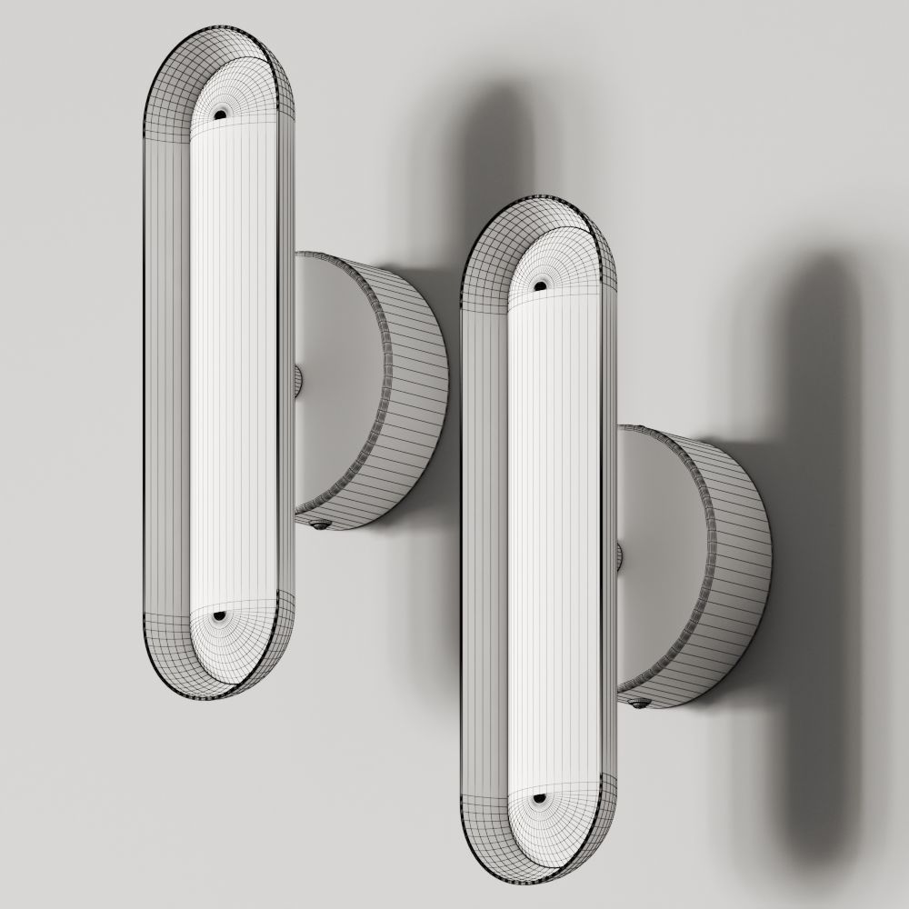 Odin Modern Brass and Chrome Wall Sconce 3D model_2