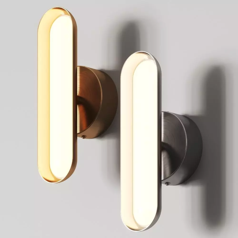 Odin Modern Brass and Chrome Wall Sconce 3D model_0