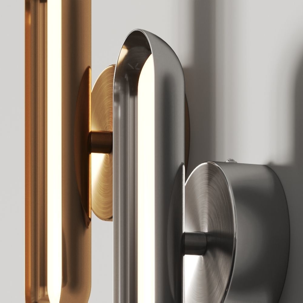 Odin Modern Brass and Chrome Wall Sconce 3D model_1