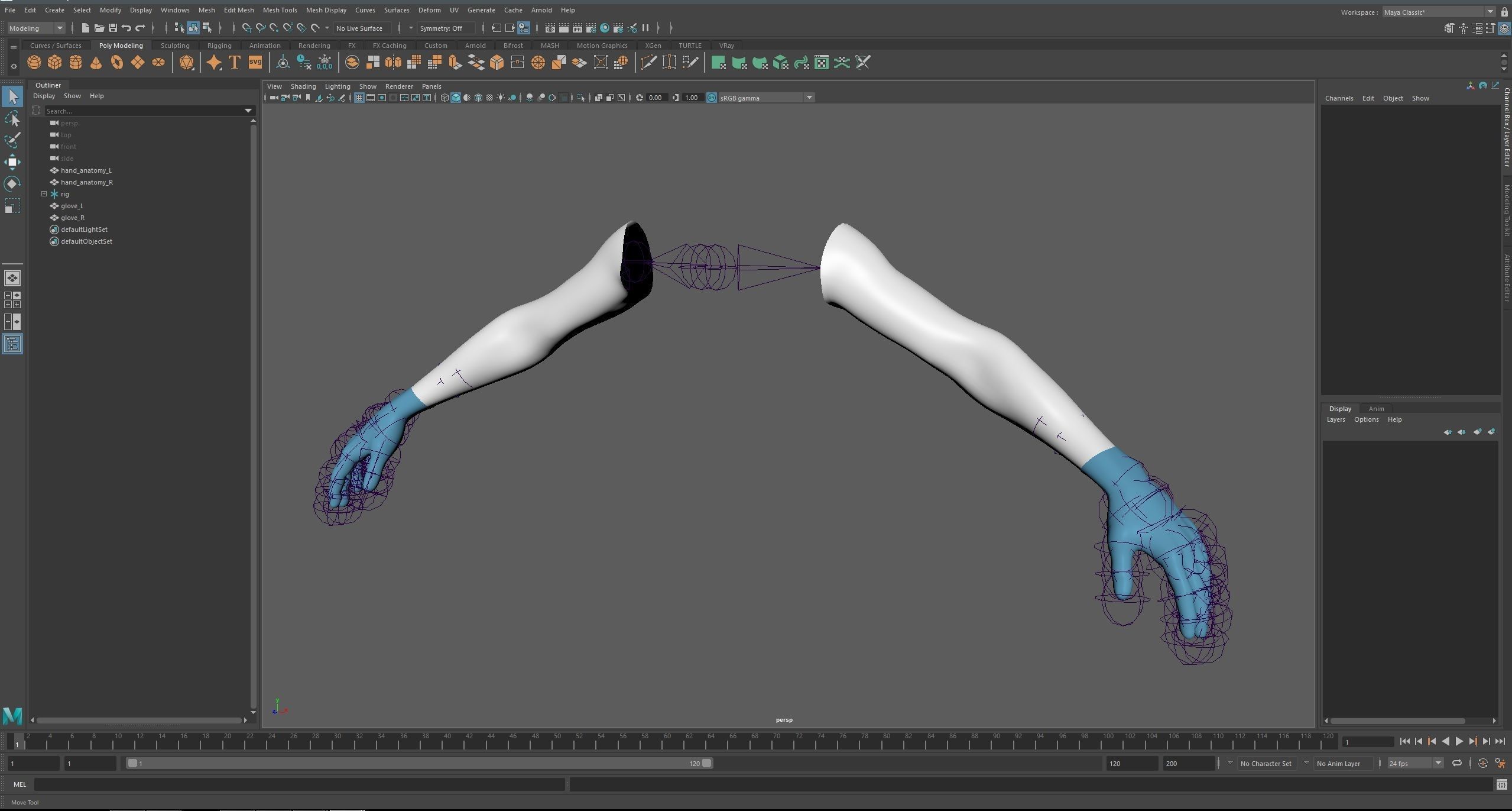 gloved medical hand Low-poly 3D model_18