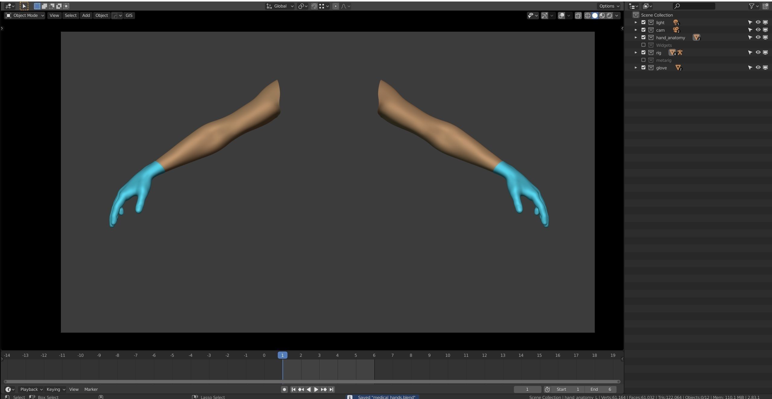 gloved medical hand Low-poly 3D model_17