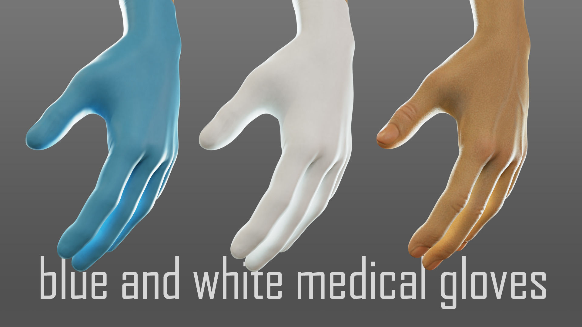 gloved medical hand Low-poly 3D model_11