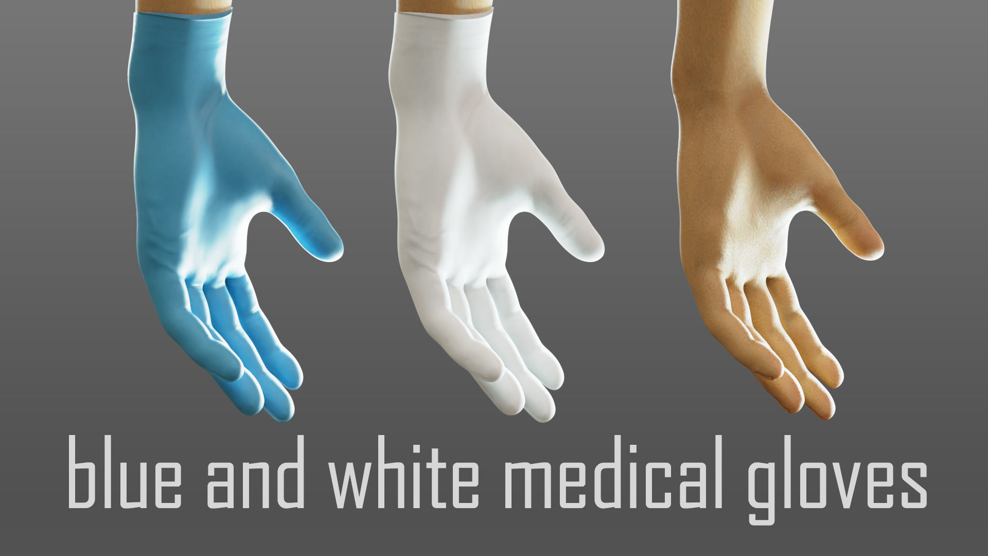 gloved medical hand Low-poly 3D model_8